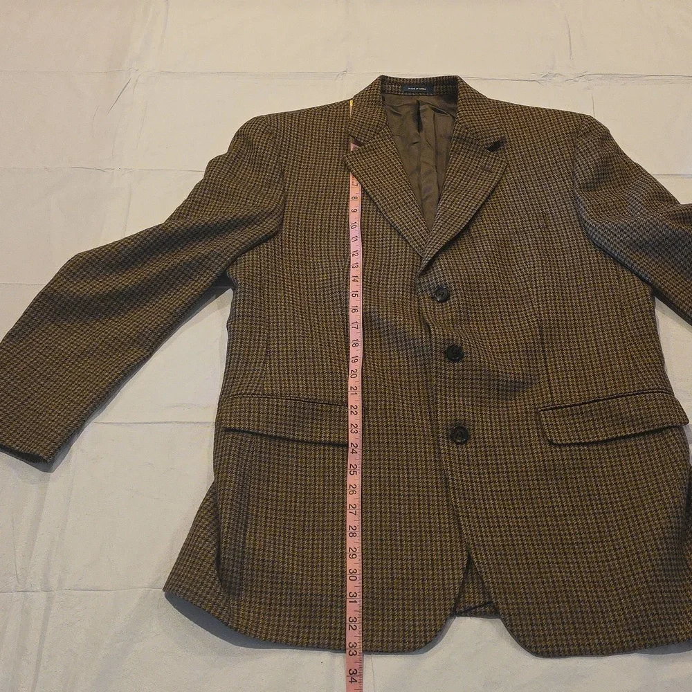 Ralph Lauren Men's Wool/Cashmere Houndstooth Sport‎ Coat Brown 42L